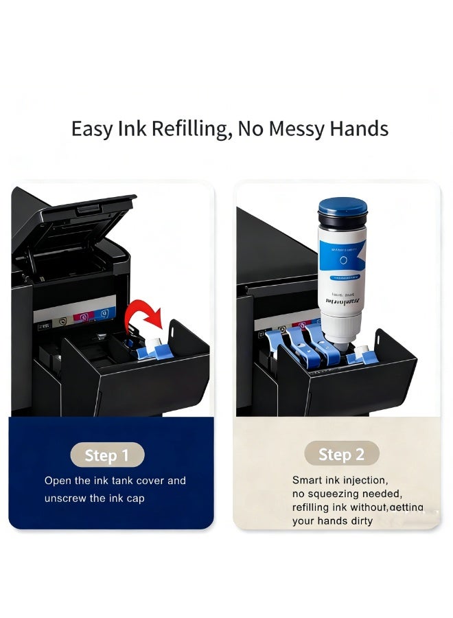 103 لـ EPSON لحبر EcoTank مجموعة كاملة من 4 لـ L1110 L3110 L3111 L3150 L3151 L3156 L3160 L5190 (4 عبوات سوداء 1، سماوي 1، ماغنط 1، أصفر 1) - Image 4